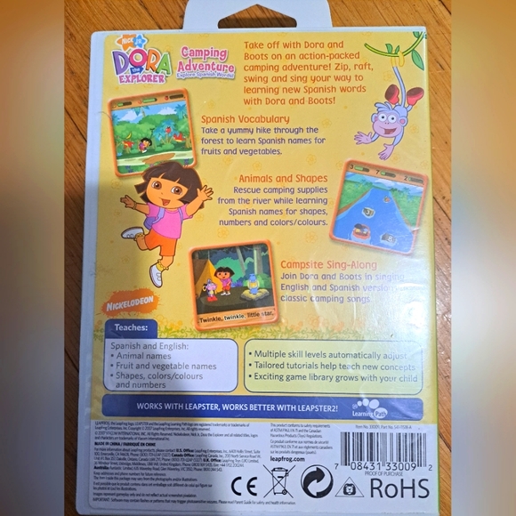 Leapster Nick Jr Dora the Explorer Camping Adventure Explore Spanish Words! Game - Picture 3 of 3